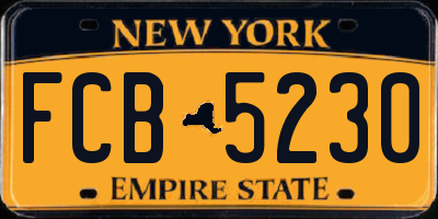 NY license plate FCB5230