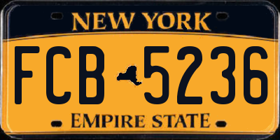 NY license plate FCB5236