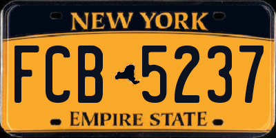 NY license plate FCB5237