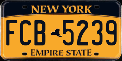 NY license plate FCB5239