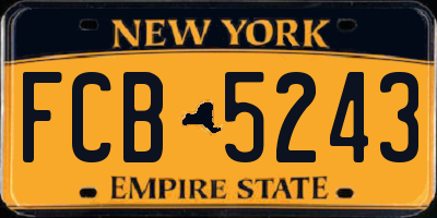 NY license plate FCB5243