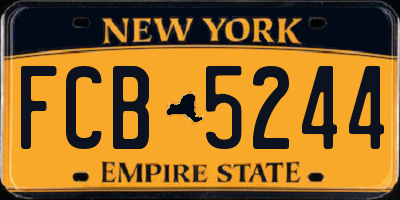 NY license plate FCB5244