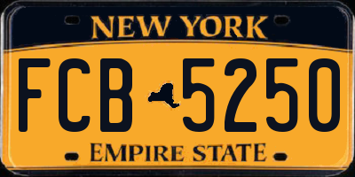 NY license plate FCB5250