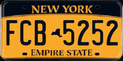 NY license plate FCB5252