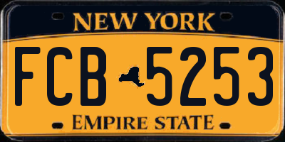 NY license plate FCB5253