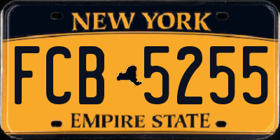 NY license plate FCB5255