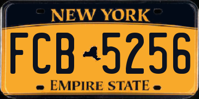 NY license plate FCB5256