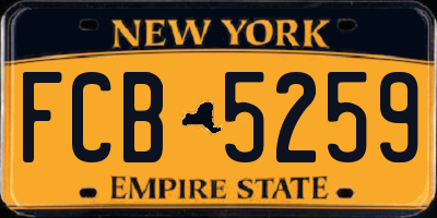 NY license plate FCB5259
