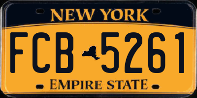 NY license plate FCB5261