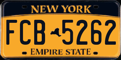 NY license plate FCB5262