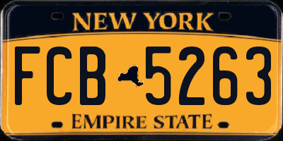 NY license plate FCB5263