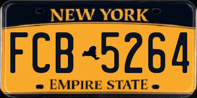 NY license plate FCB5264
