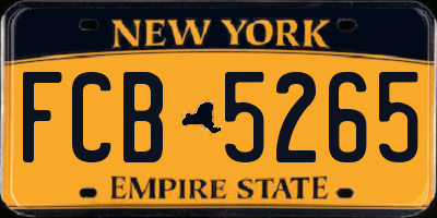 NY license plate FCB5265
