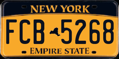 NY license plate FCB5268