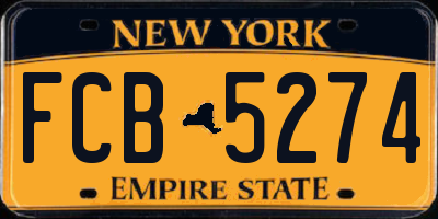 NY license plate FCB5274
