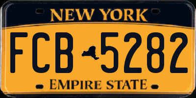 NY license plate FCB5282