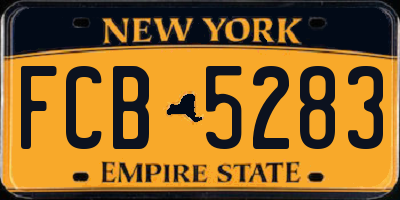 NY license plate FCB5283