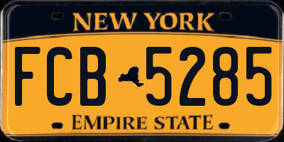 NY license plate FCB5285