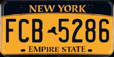 NY license plate FCB5286