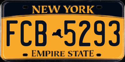 NY license plate FCB5293