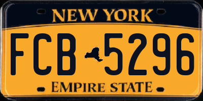NY license plate FCB5296