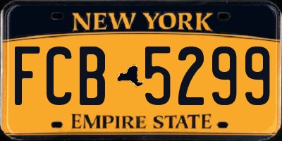 NY license plate FCB5299