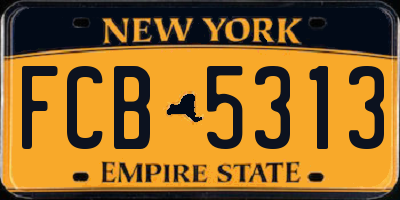 NY license plate FCB5313