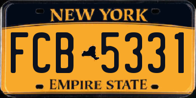 NY license plate FCB5331