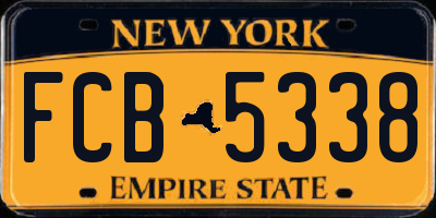 NY license plate FCB5338