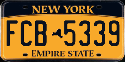 NY license plate FCB5339