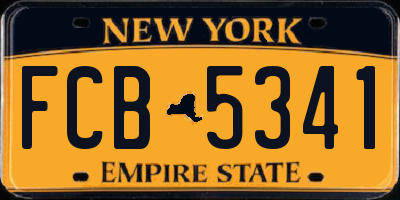 NY license plate FCB5341