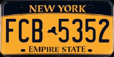 NY license plate FCB5352