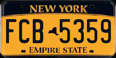 NY license plate FCB5359