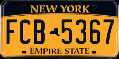 NY license plate FCB5367