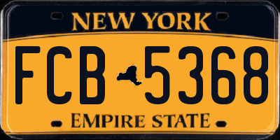 NY license plate FCB5368