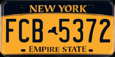 NY license plate FCB5372