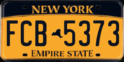 NY license plate FCB5373
