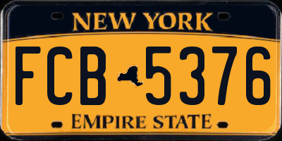 NY license plate FCB5376