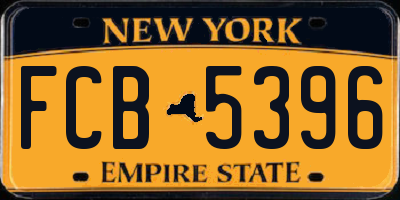 NY license plate FCB5396