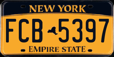 NY license plate FCB5397