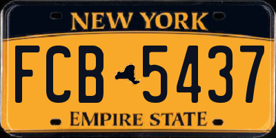 NY license plate FCB5437