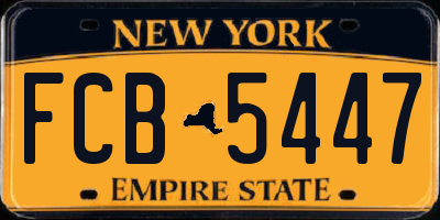 NY license plate FCB5447