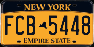 NY license plate FCB5448