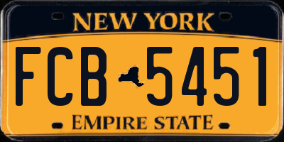 NY license plate FCB5451