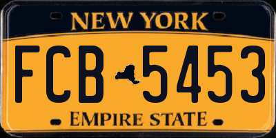 NY license plate FCB5453