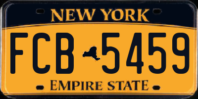 NY license plate FCB5459