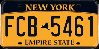 NY license plate FCB5461