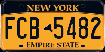 NY license plate FCB5482