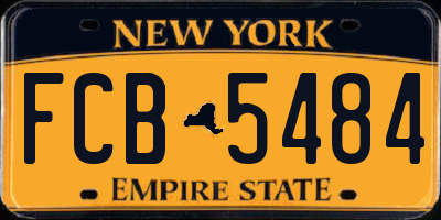 NY license plate FCB5484