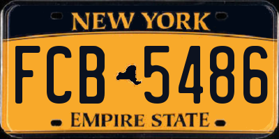 NY license plate FCB5486